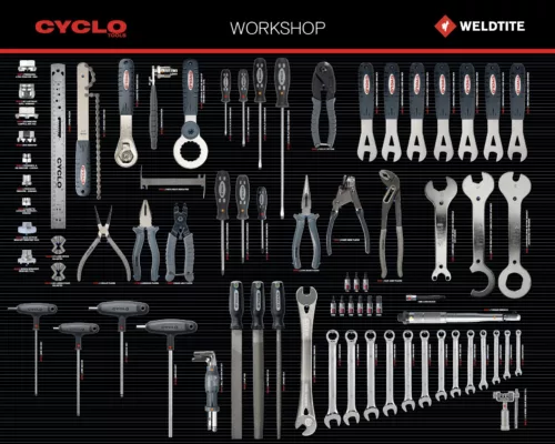 Unelte de atelier, inclusiv vinil Shadow Board Cyclo