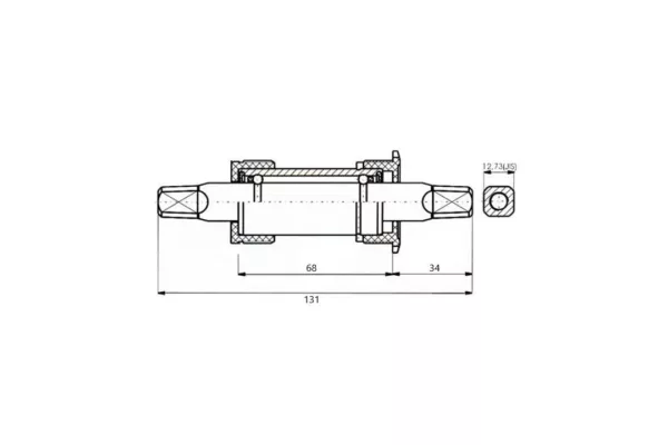 Monobloc patrat otel 131 mm Neco - imagine 2