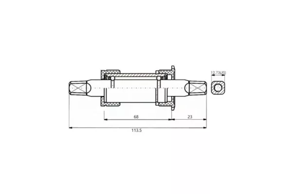 Monobloc patrat otel 113.5 mm Neco argintiu - imagine 2