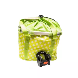 Cos fata textil verde 32x27x26cm cu buline