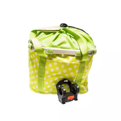 Cos fata textil verde 32x27x26cm cu buline