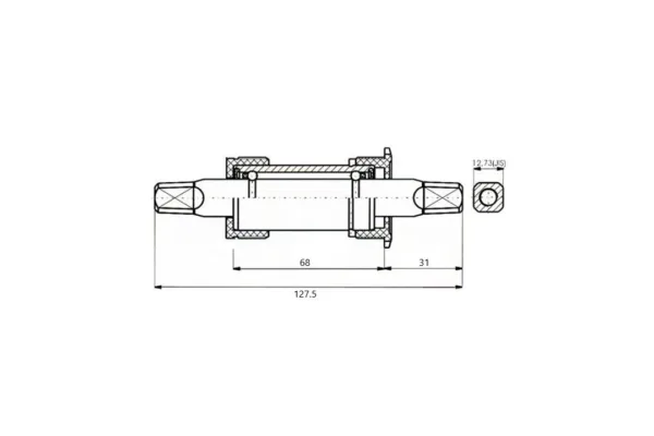 Monobloc patrat otel 127.5 mm Neco - imagine 2