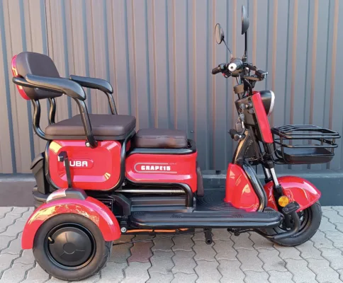 Triciclu electric Kuba Grape 15 rosu putere motor 500W fara permis - imagine 2