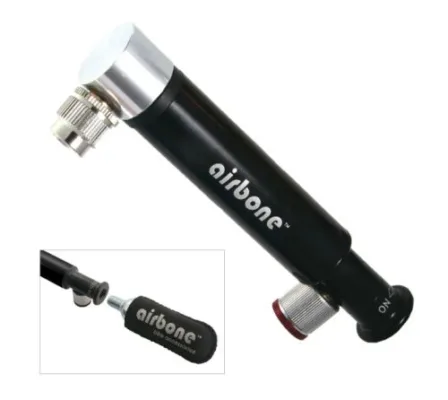 Pompa mini AIRBONE ZT-724 Dual Co2 AV 130mm black cu suport ZT-724 BK