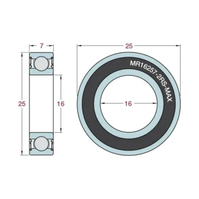 Rulment MR16257-2RS-MAX 16x25x7mm - imagine 2