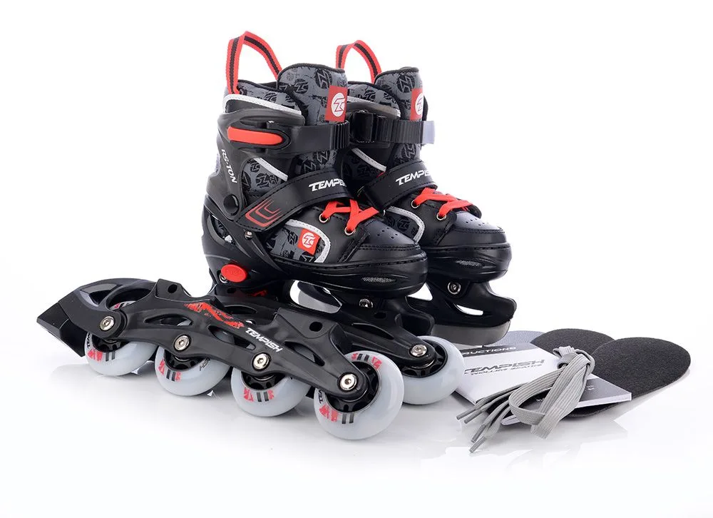 Patine Reglabile TEMPISH TON DUO LED negru portocaliu 34-37 - imagine 3