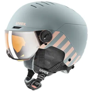 Casca schi Uvex rocket jr visor rhino-blush matt 54-58