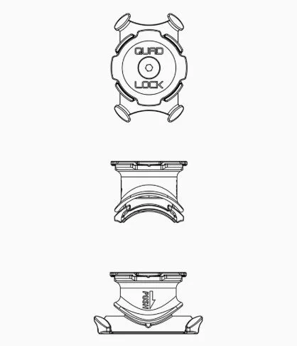 Quad Lock suport telefon pipa sau ghidon Bike Mount negru - imagine 6