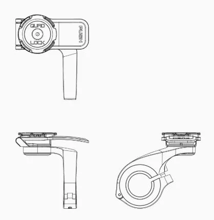 Quad Lock suport telefon cu prindere pe ghidon negru - imagine 5