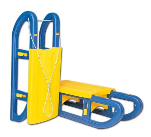 Sanie pliabila demontabila din plastic albastru galben