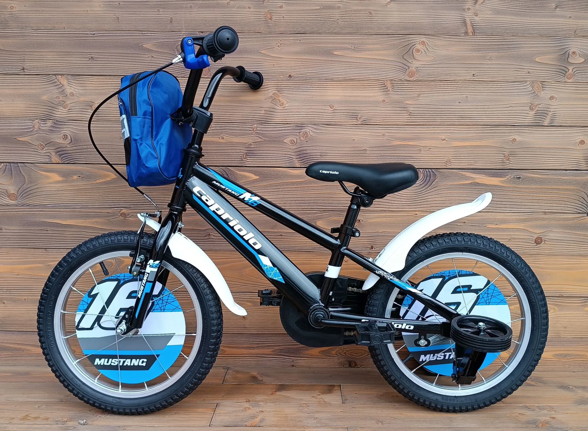 Bicicleta copii 16 Capriolo Mustang negru albastru - imagine 2