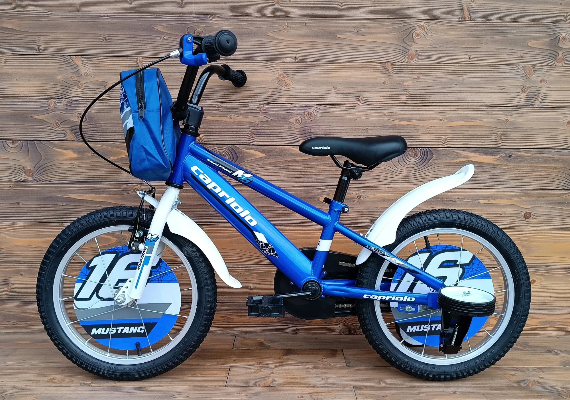 Bicicleta copii 16 Capriolo Mustang albastru alb - imagine 2