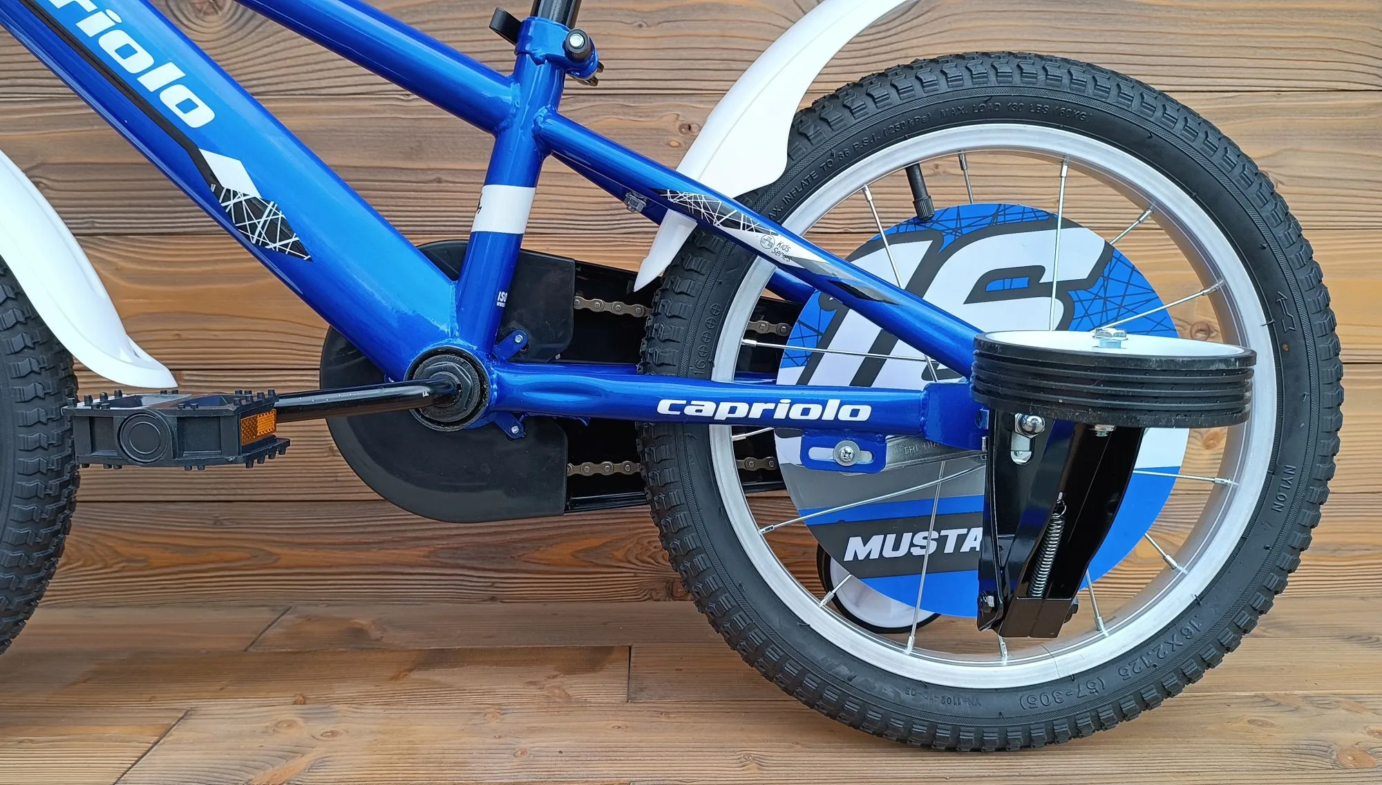 Bicicleta copii 16 Capriolo Mustang albastru alb - imagine 4