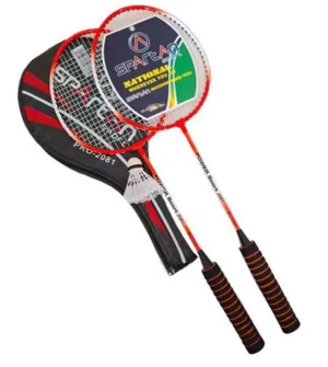 Set badminton - 2 palete metalice 1 minge in geanta