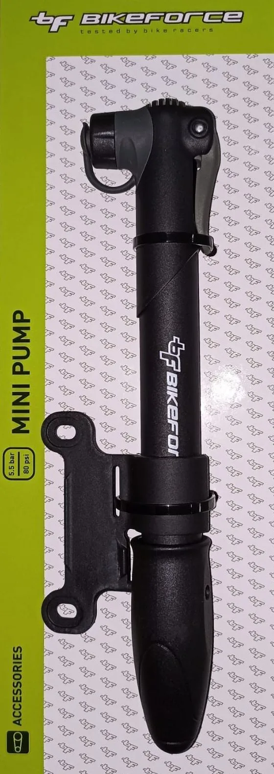 Pompa mini Bikeforce plastic 80 PSI SV/FV/DV BM-08