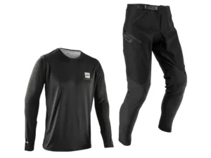 Set de tricou si pantaloni set ciclism Leatt  Ride Kit MTB Gravity 1.0 M ghost black