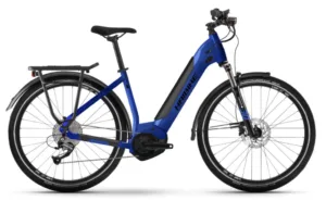e-bike Haibike Trekking 4 Low i500Wh 9-G Altus glossy matte blue black S