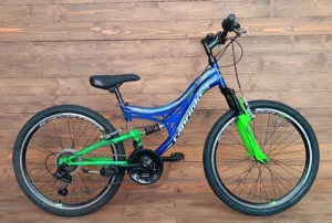 Bicicleta copii 24 Capriolo CTX Full Suspension albastru verde lucios 14