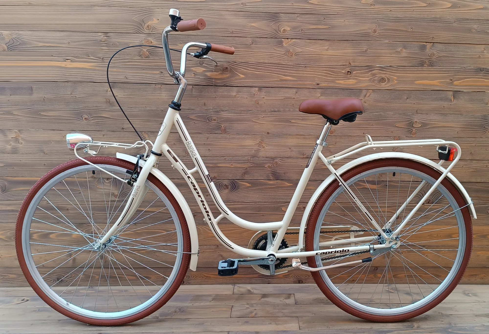 Bicicleta dama 28 Capriolo Bianka crem maro 1 viteza 20 - imagine 2