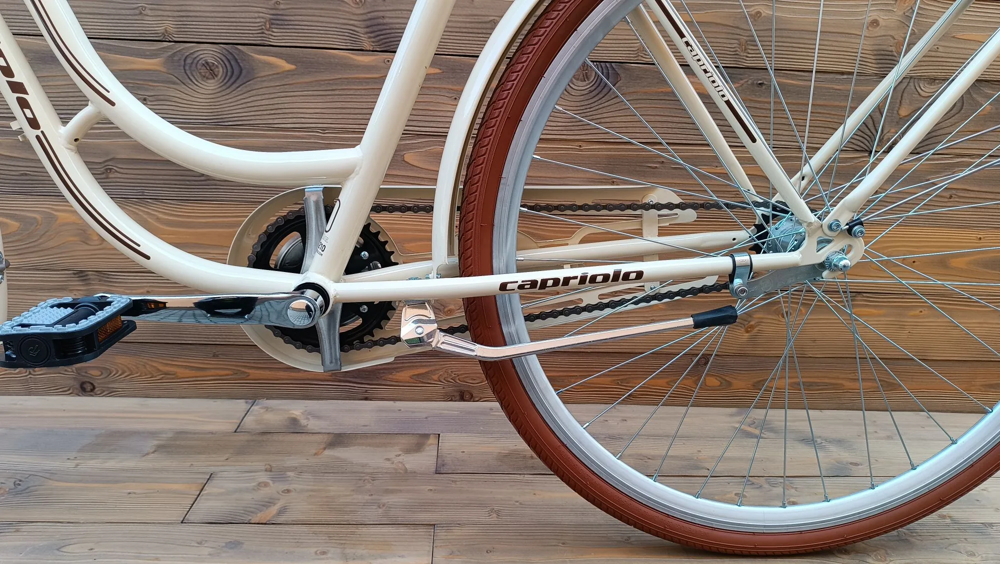 Bicicleta dama 28 Capriolo Bianka crem maro 1 viteza 20 - imagine 5