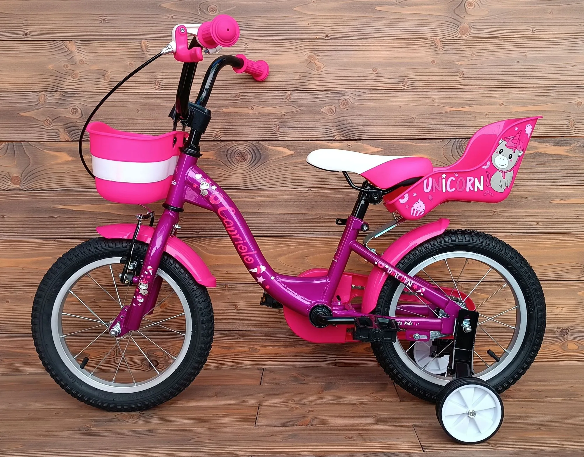 Bicicleta copii 14 Capriolo Viola violet pink - imagine 2