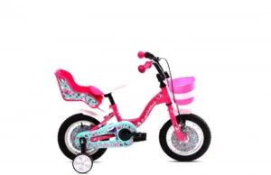 Bicicleta copii 12 Capriolo Fantasy pink turcoaz