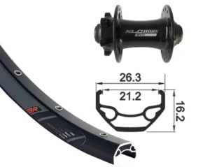 FW 27.5 XLC 6 hole black TA 15 32h Rodi Black Rock disc bk niro spokes (bk)
