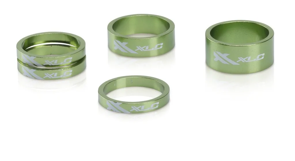Set distantier XLC A-Head 3 x 5 1 x 10 1 x 15 1 1/8 verde