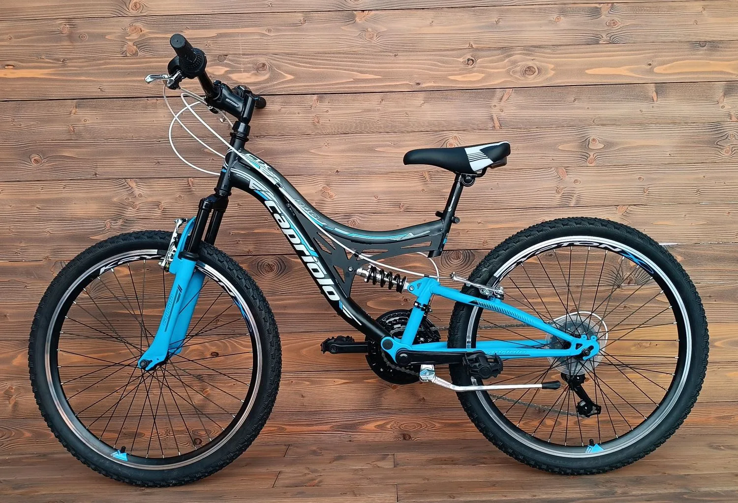 Bicicleta copii 24 Capriolo CTX Full Suspension negru albastru 14 - imagine 2