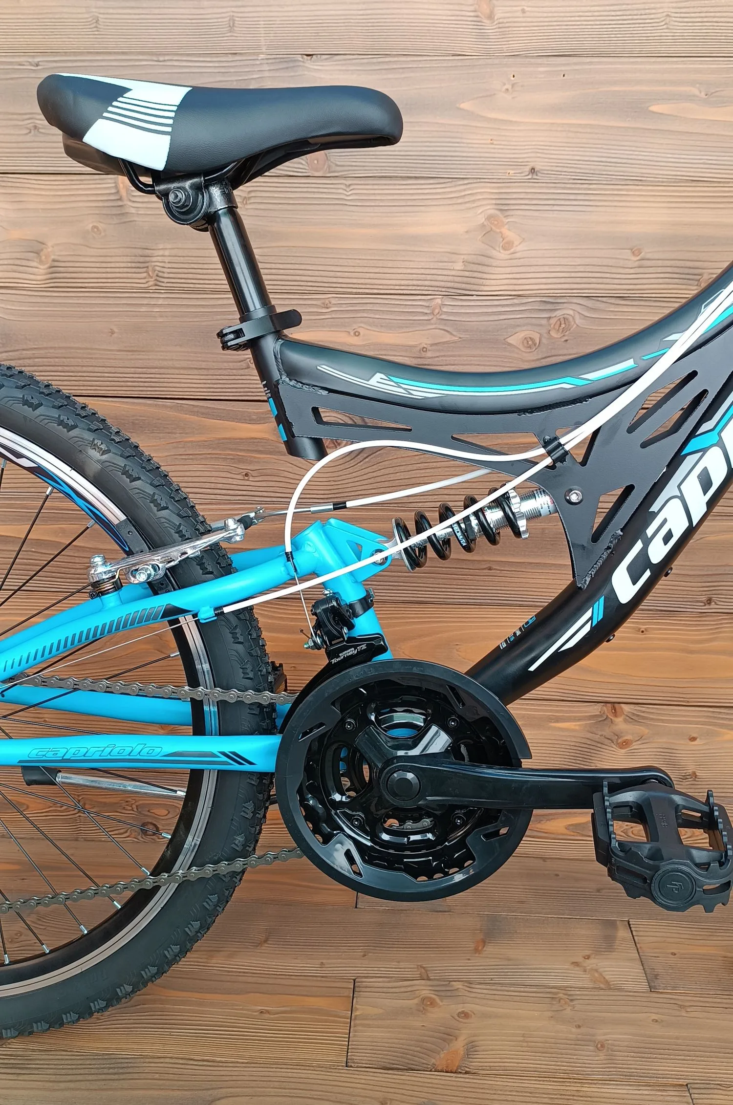 Bicicleta copii 24 Capriolo CTX Full Suspension negru albastru 14 - imagine 7