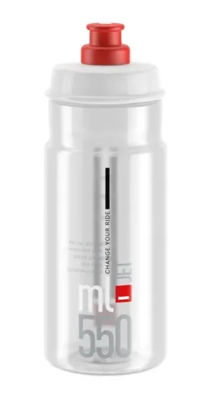 Bidon Elite Jet 550ml transparent/red 0190402