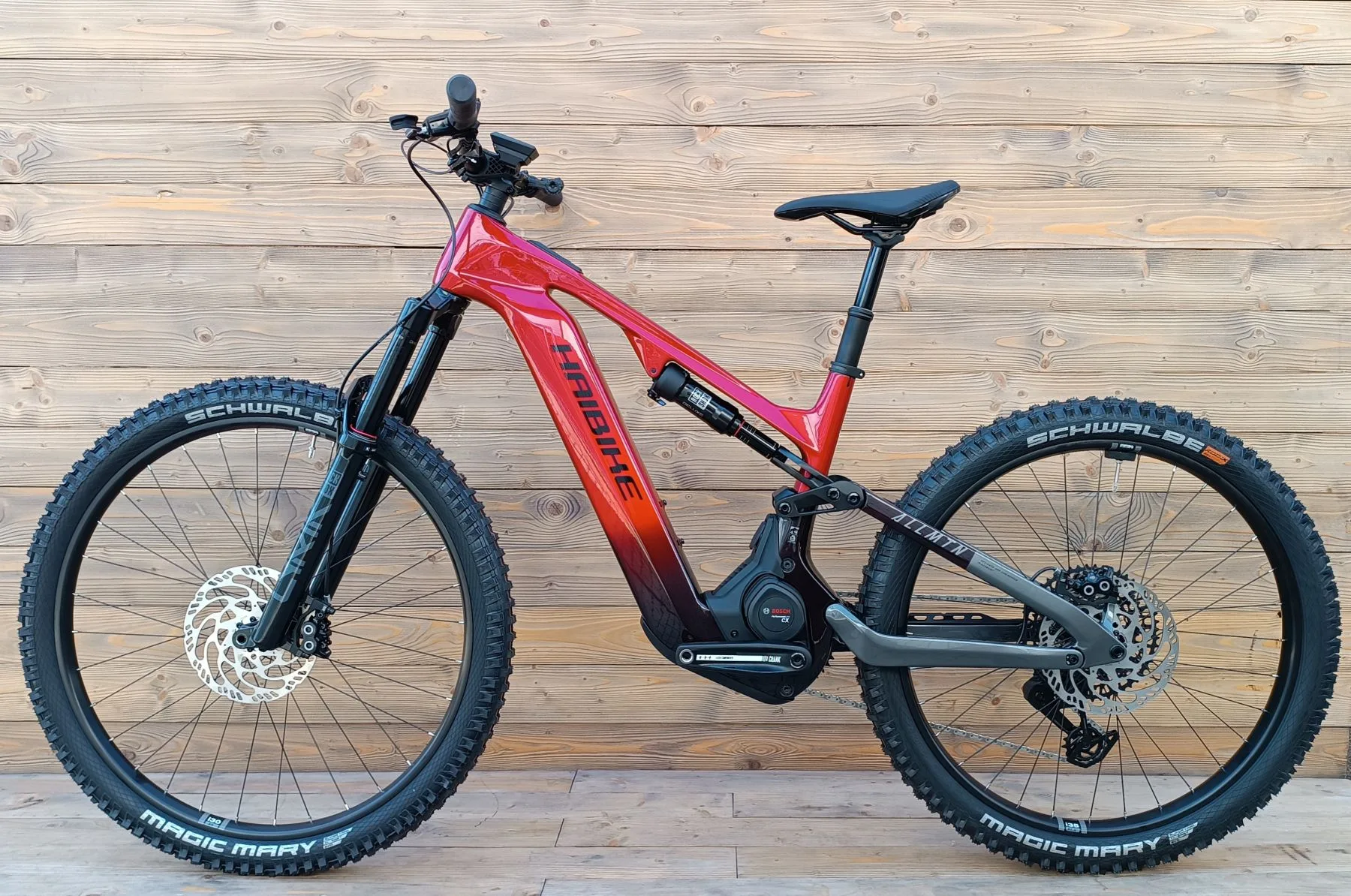 Bicicleta electrica e-bike Haibike ALLMTN CF 9 i800Wh 12-G S1000 Eagle A rosu negru platinum M - imagine 3