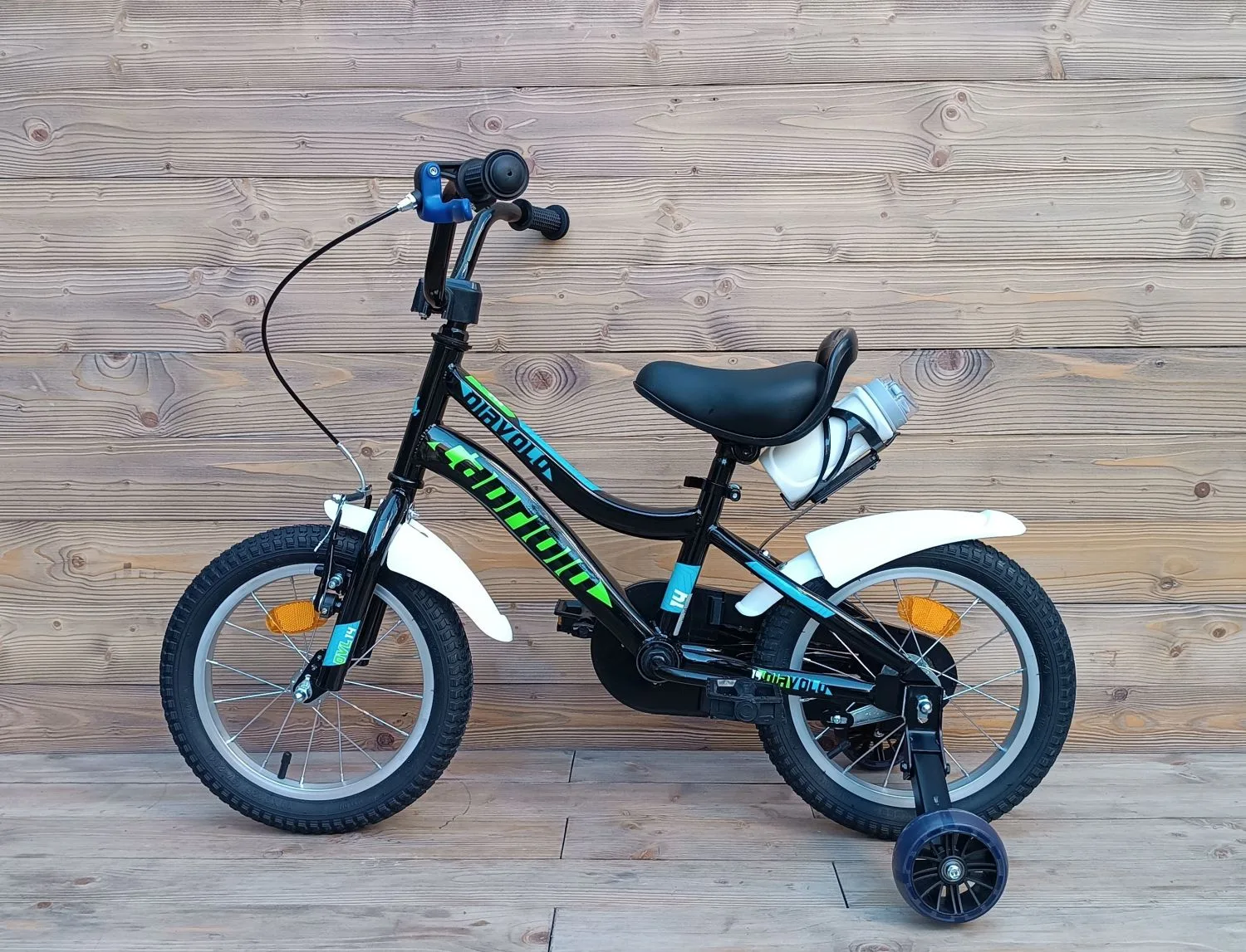 Bicicleta copii 14 Capriolo Diavolo Kid negru verde - imagine 2