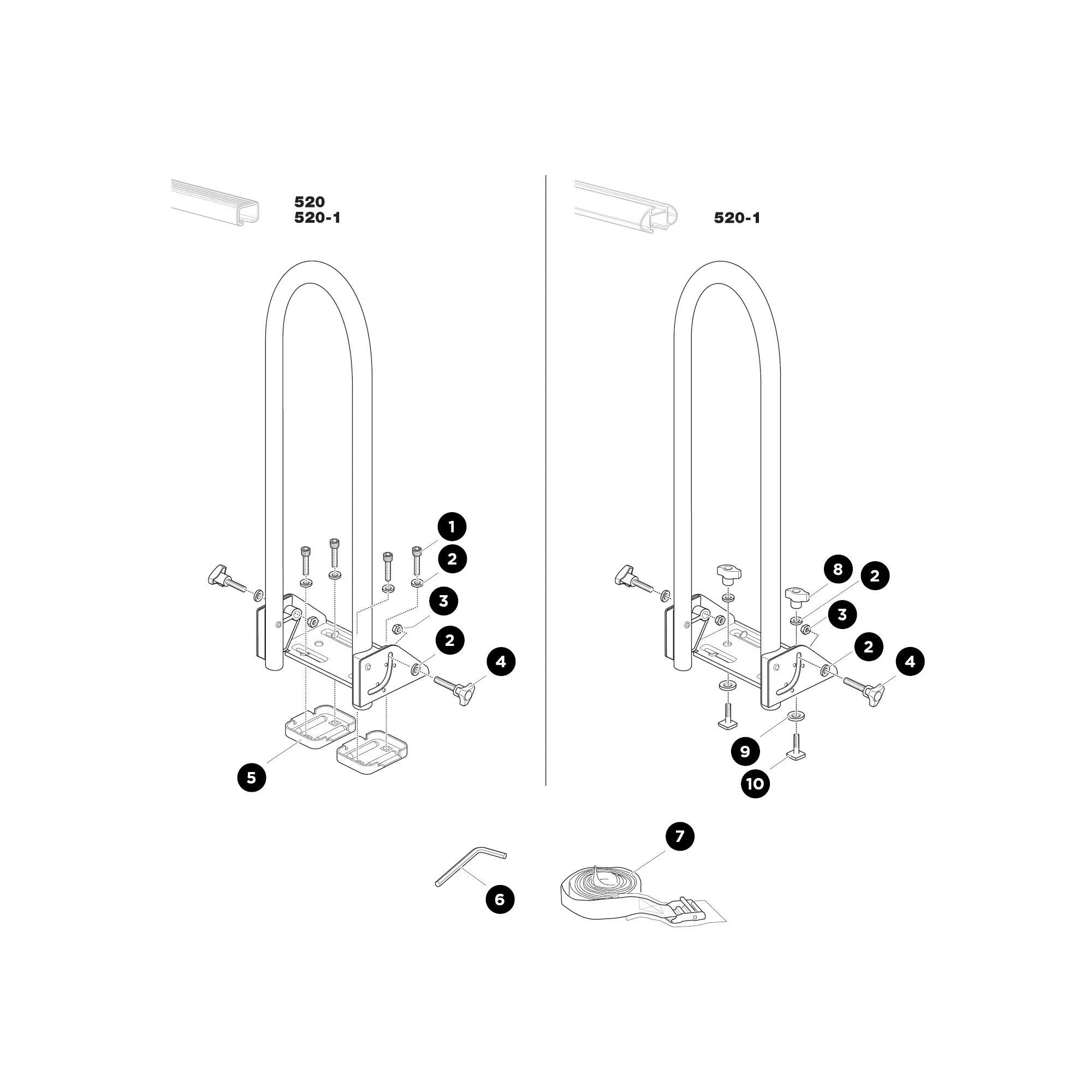 Suport transport caiac Thule 520-1 vertical negru - imagine 3