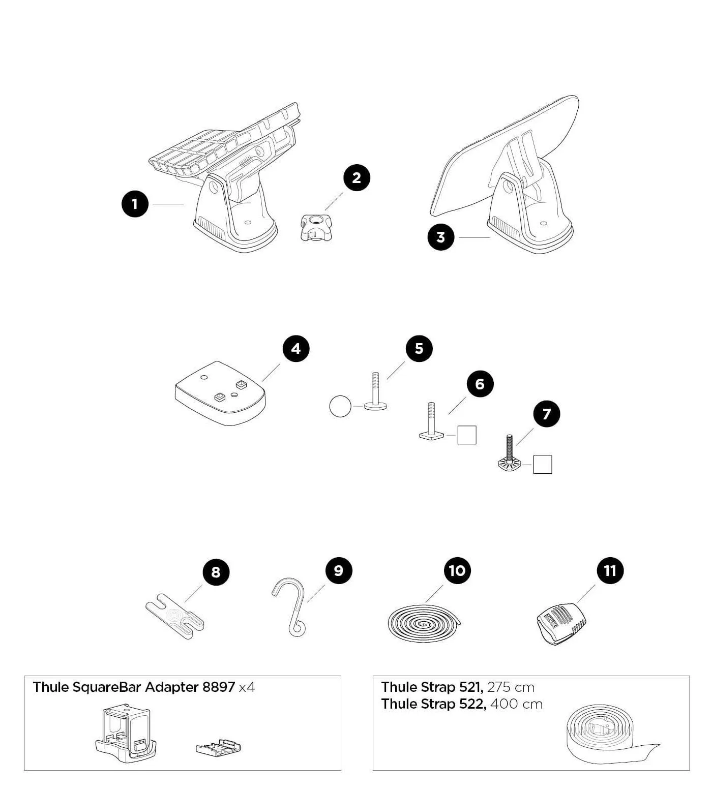 Suport transport echipament nautic - Thule DockGlide 896 orizontal negru - imagine 4