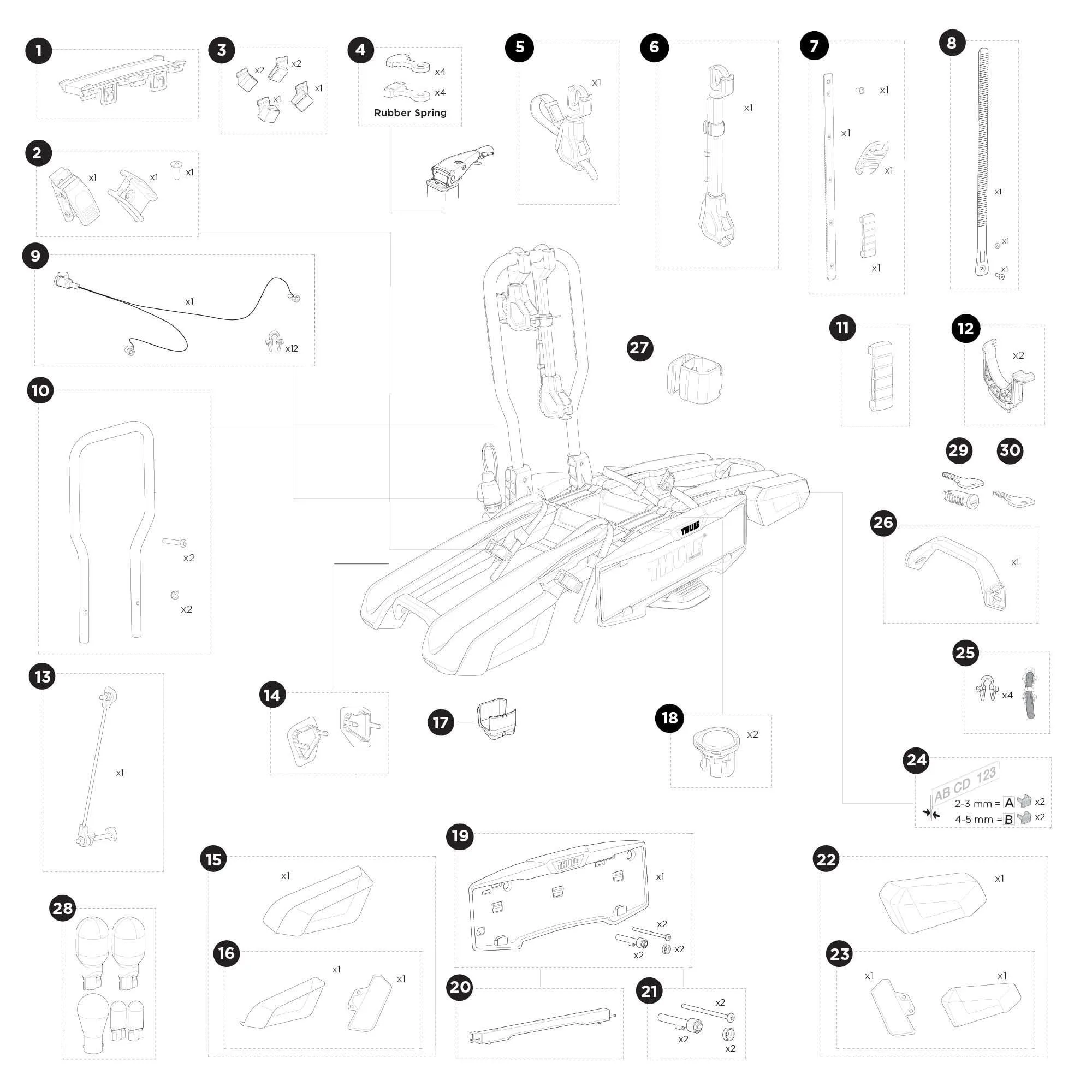 Thule suport bicicleta EasyFold 3 pentru 2 biciclete foldabil negru - imagine 14