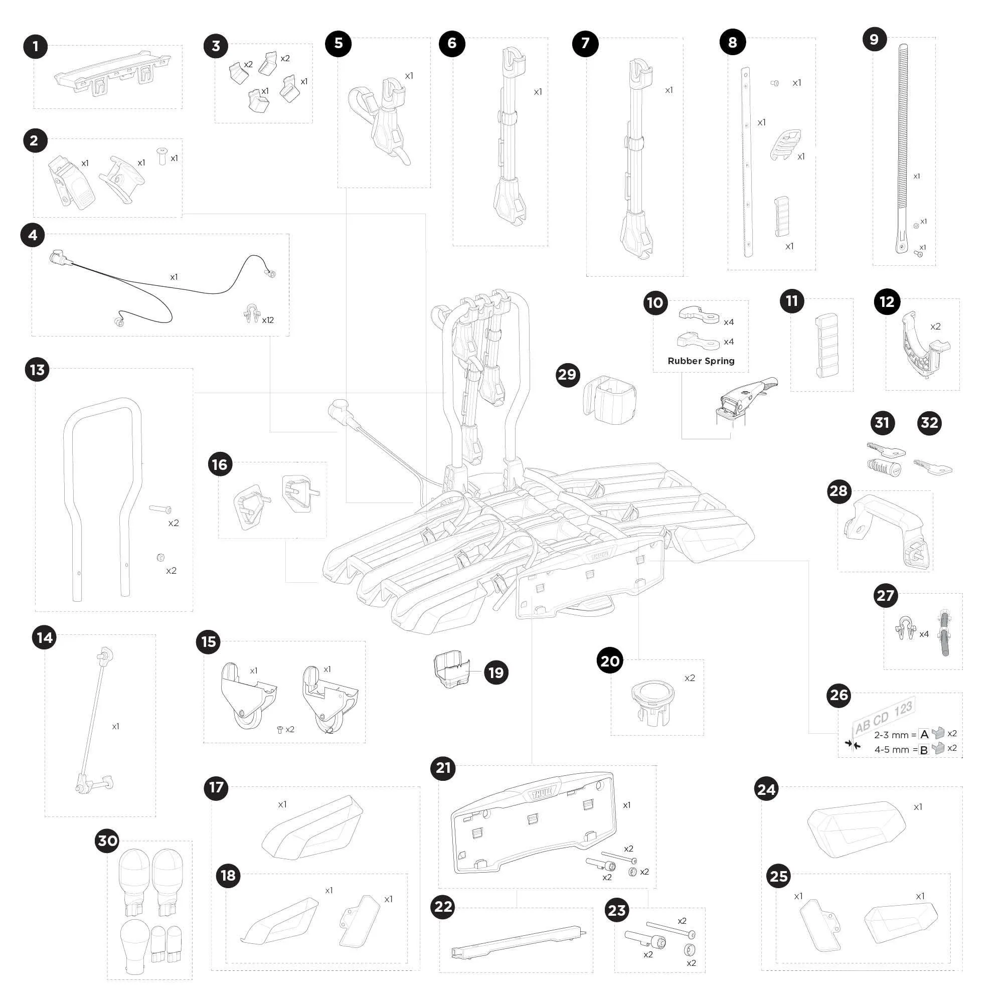 Thule suport bicicleta EasyFold 3 pentru 3 biciclete foldabil negru - imagine 12