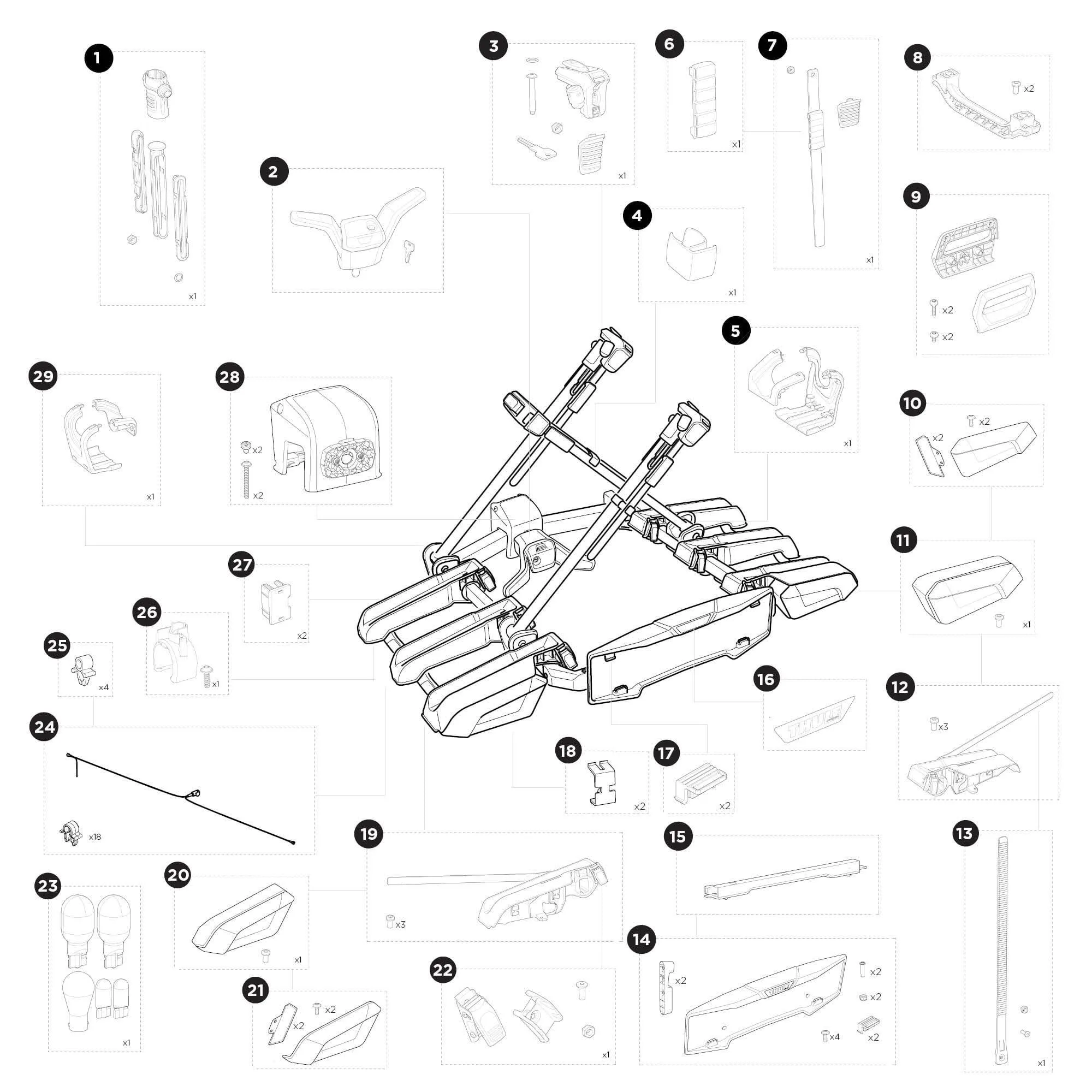 Thule suport bicicleta VeloLite pentru 3 biciclete negru - imagine 12
