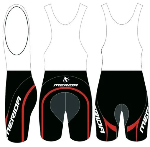 Pantalon ME12 scurt XL negru/rosu logo Merida alb