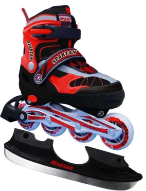 Patine 2 in 1 Spartan lama sau role 38-41 rosu negru