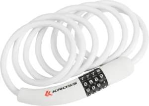 Lacat spiral cu cifru Kross KZS 300 8mmx1800 mm white