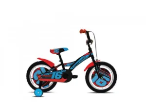 Bicicleta copii 16 Capriolo Mustang negru rosu albastru
