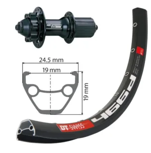 RW 26x1.9 XLC 6 hole black QR 32h DT Swiss D466 disc bk niro spokes (bk)
