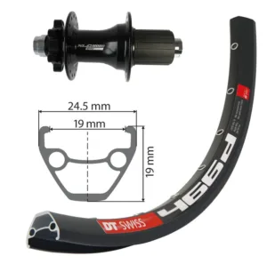 RW 26x1.9 XLC 6 hole black TA 12 32h DT Swiss D466 disc bk niro spokes (bk)