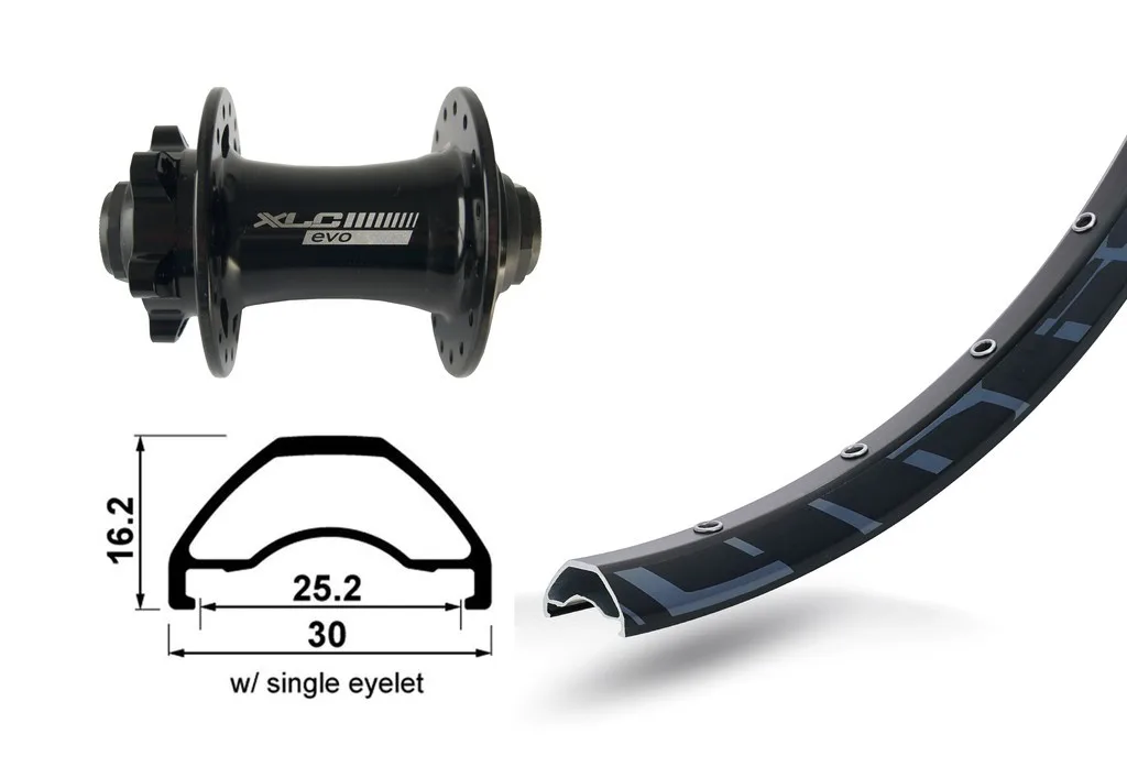 FW 27.5 XLC 6-hole black TA 15 32L Rodi Ready 25 disc black Niro spokes(bk)