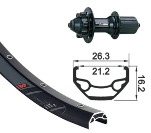 RW 29 XLC 6 hole black QR 32L Rodi Black Rock disc bk niro spokes(sbk)