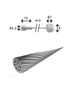 Cablu frana XLC 2250mm 1.5mm incl. 2 nipluri