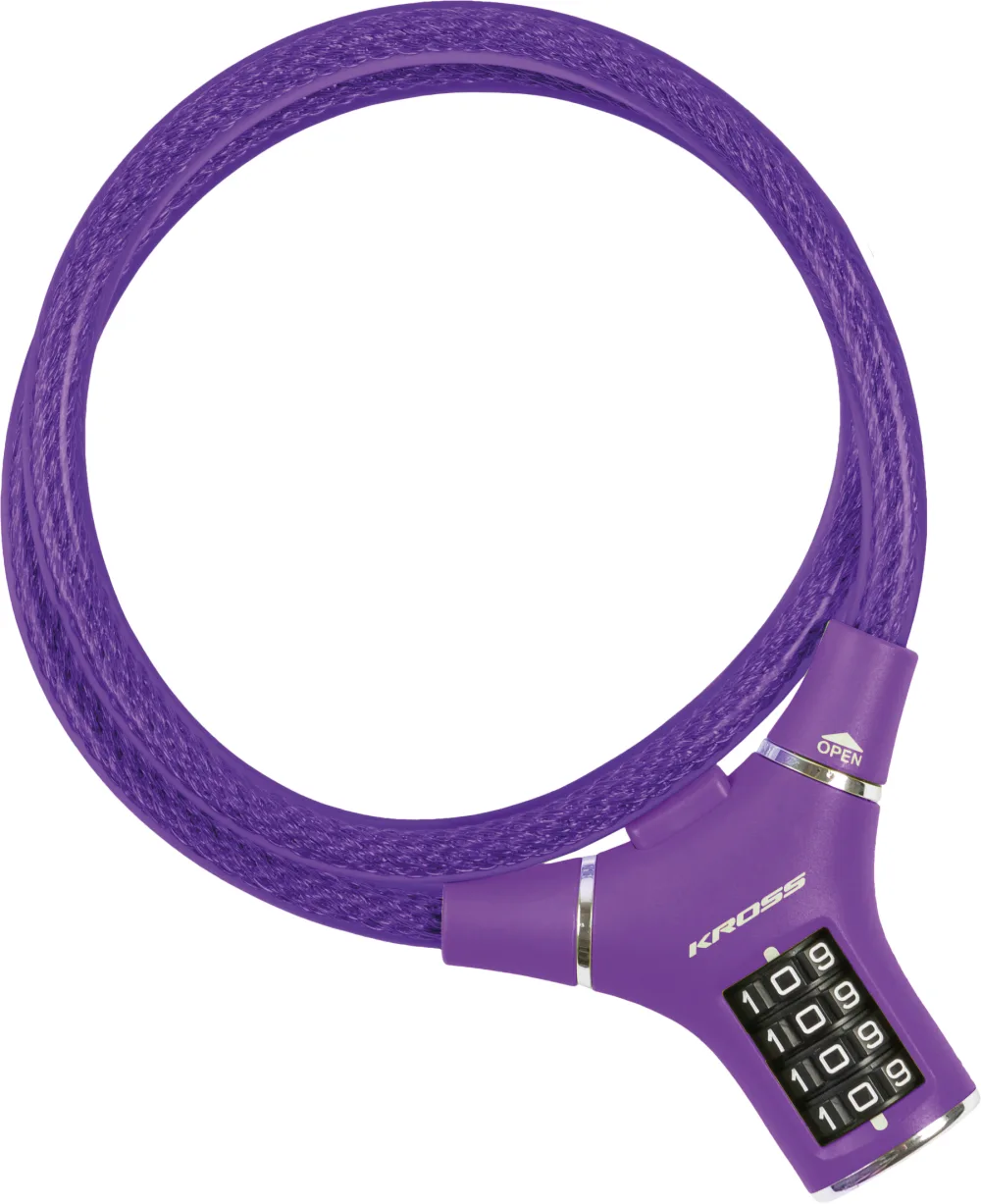 Lacat cu cifru Kross KZS 450 12 mm x 900 mm purple