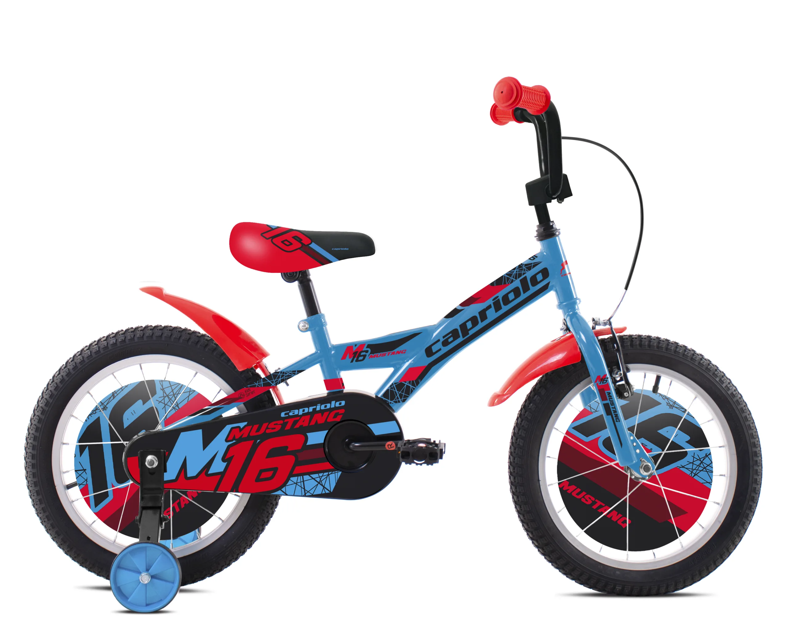 Bicicleta copii 16 Capriolo Mustang albastru negru rosu
