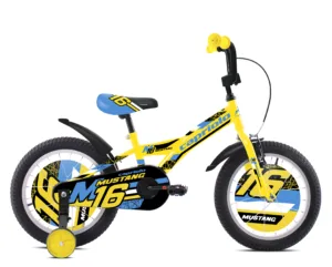 Bicicleta copii 16 Capriolo Mustang galben negru albastru